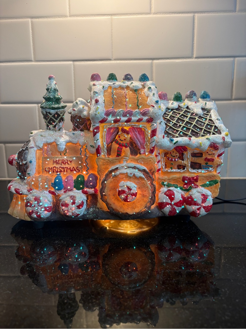 Cracker Barrel Fiber Optic Lighted Christmas Express Train Ginger Bread